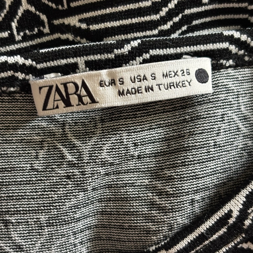 Zara black and white cropped tank top Size S - Picture 5 of 7
